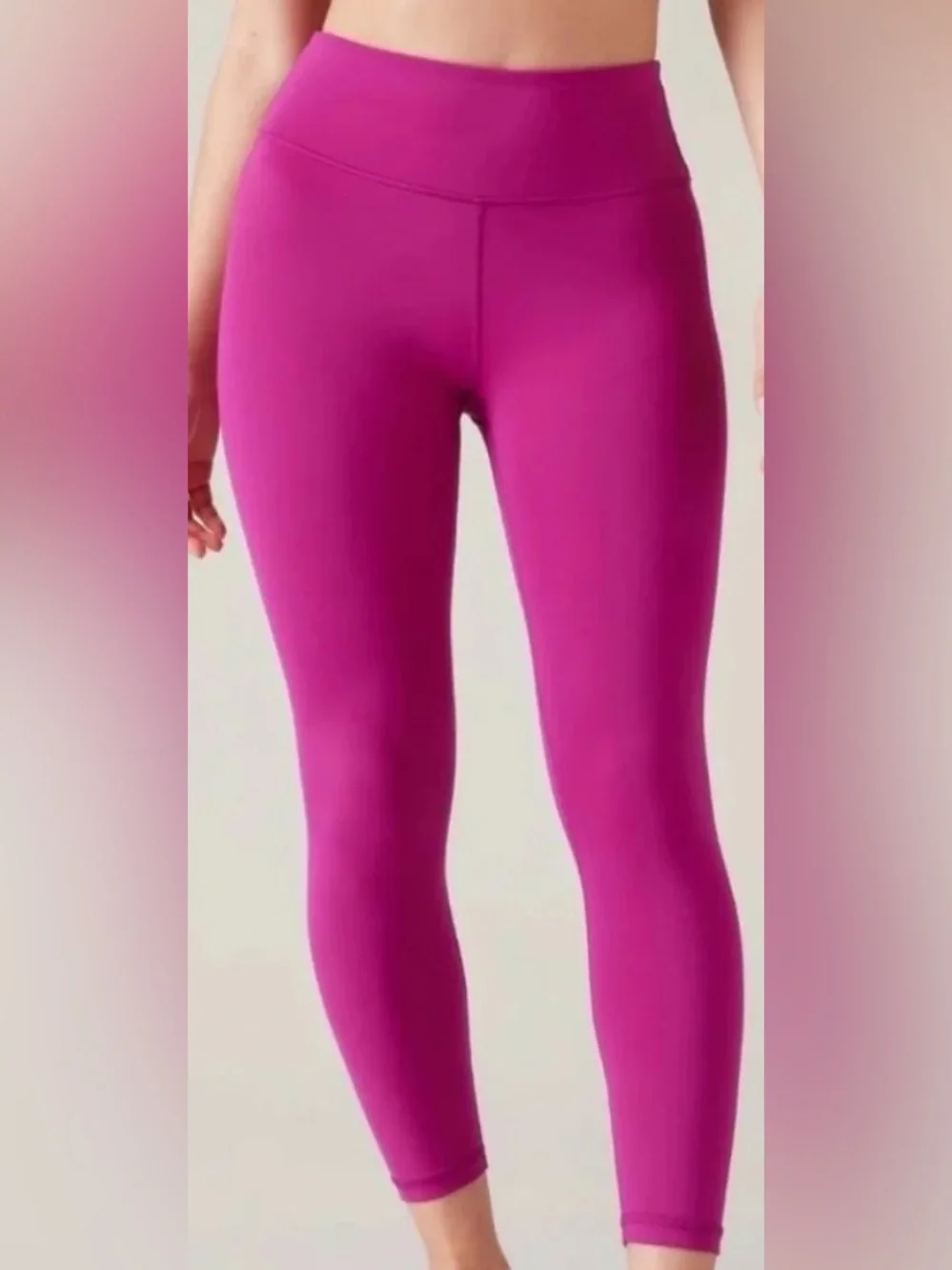 Athleta Elation Ultra High Rise Rib Legging pink fuchsia size small